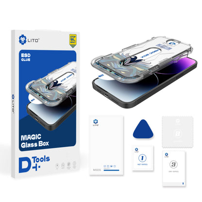 Film de protection d'écran Lito Magic Glass Box D+ Tools pour Apple iPhone 16, Verre trempé, Collage intégral