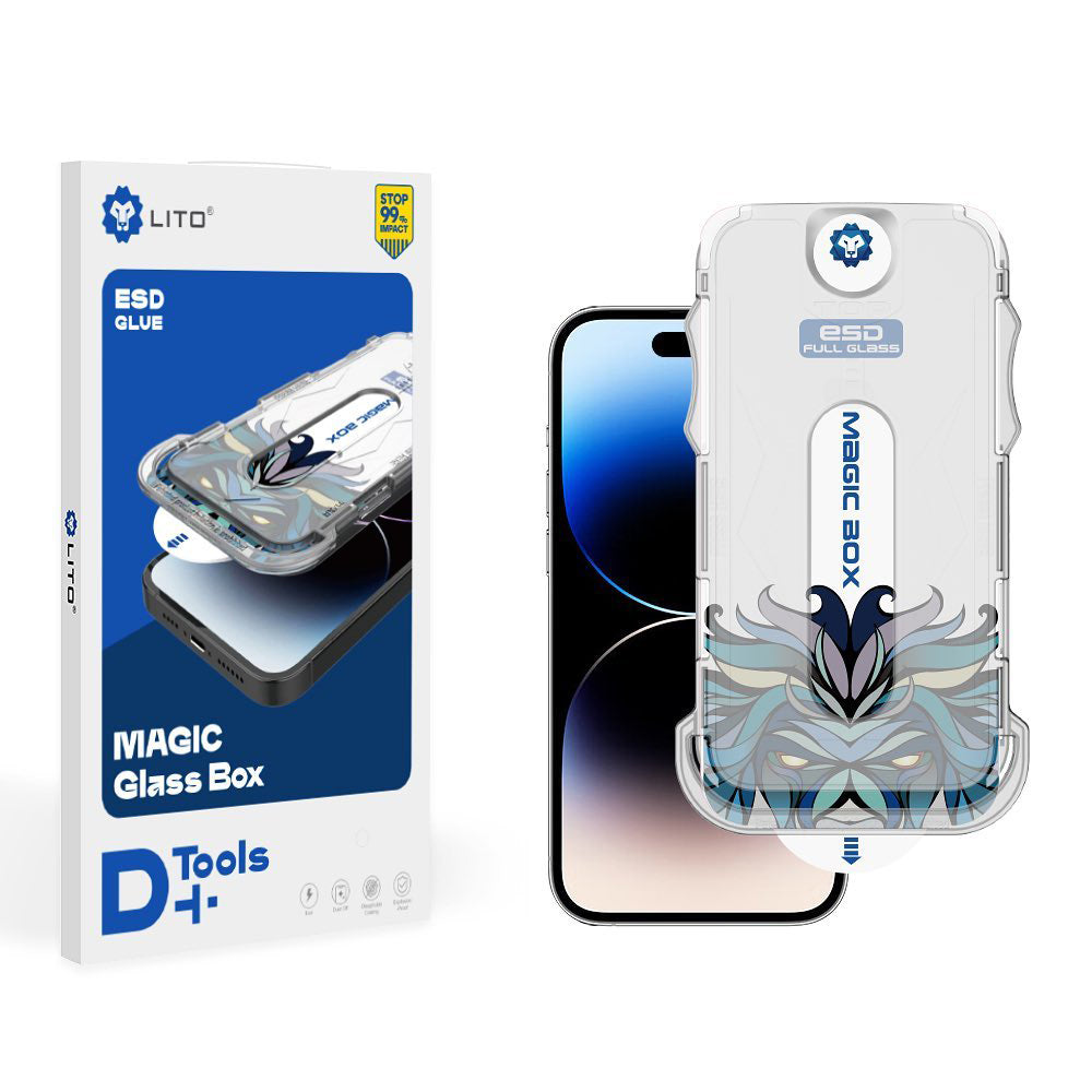 Film de protection d'écran Lito Magic Glass Box D+ Tools pour Apple iPhone 16, Verre trempé, Collage intégral