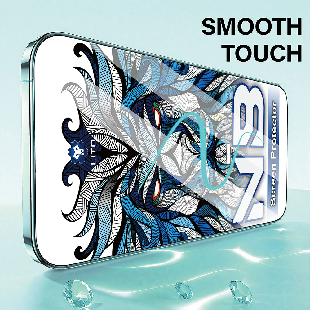 Film de protection d'écran Lito NB pour Apple iPhone 17 Pro Max, Verre Trempé, Full Glue, Noir