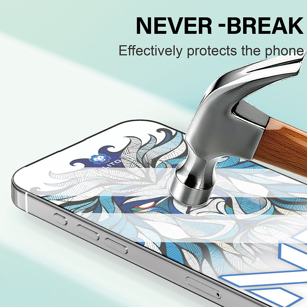 Film de protection d'écran Lito NB pour Apple iPhone 17 Pro Max, Verre Trempé, Full Glue, Noir