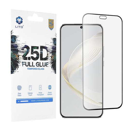 Film de protection d'écran Lito pour Huawei nova 12s / nova 11, Verre trempé, Full Glue, 2.5D, Noir