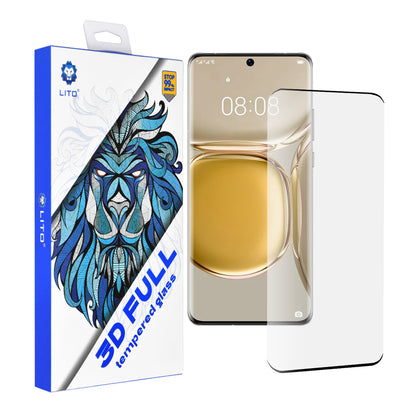 Film de protection d'écran Lito pour Huawei P50 Pro, Verre trempé, Full Glue, 3D, Noir