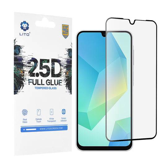 Film de protection d'écran Lito pour Samsung Galaxy A16 5G A166 / A16 4G A165, Verre trempé, Full Glue, 2.5D, Noir
