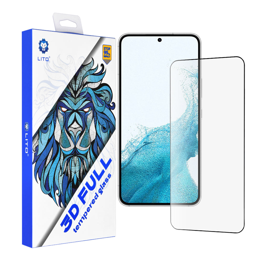 Lito Screen Protector Film for Samsung Galaxy S23 S911 / S22 5G S901, Tempered Glass, Full Glue, 3D, Black