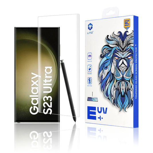 Film de protection d'écran Lito pour Samsung Galaxy S23 Ultra S918, Verre trempé, Colle UV, 3D