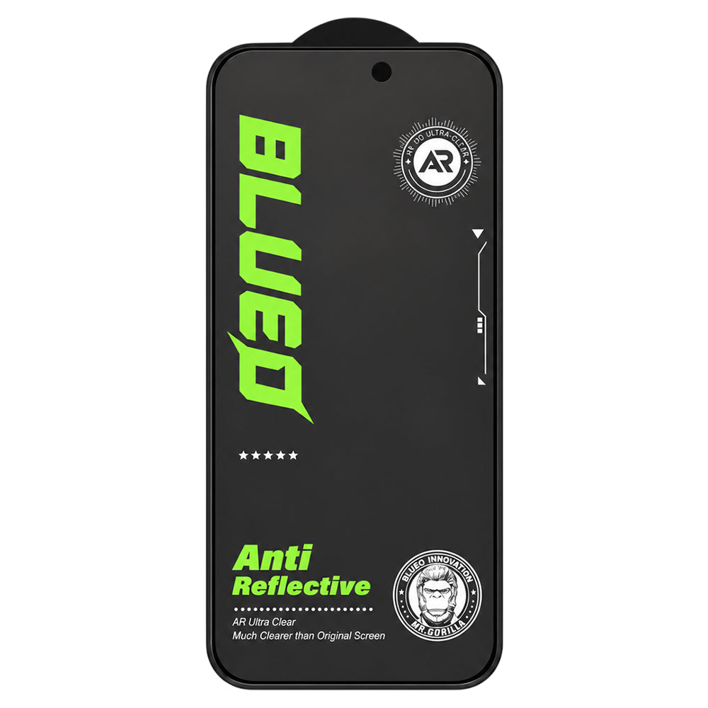 Film de protection d’écran Matte Blueo Anti Reflective HD pour Apple iPhone 18 Pro, verre trempé, adhésif intégral, noir