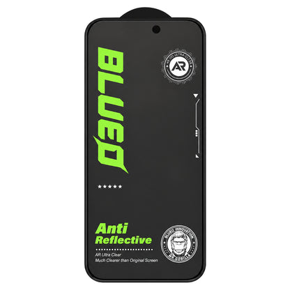 Film de protection d’écran Matte Blueo Anti Reflective HD pour Apple iPhone 18 Pro, verre trempé, adhésif intégral, noir