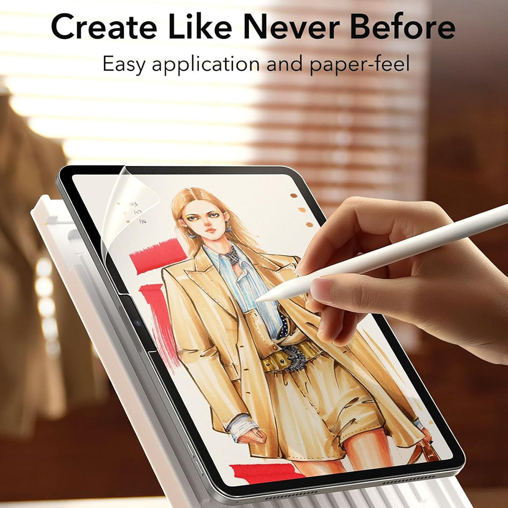 Film de protection écran mat ESR Paper Feel pour Apple iPad Air 13 (2025) / Air 13 (2024), Plastique, Full Glue, Lot de 2 pièces.