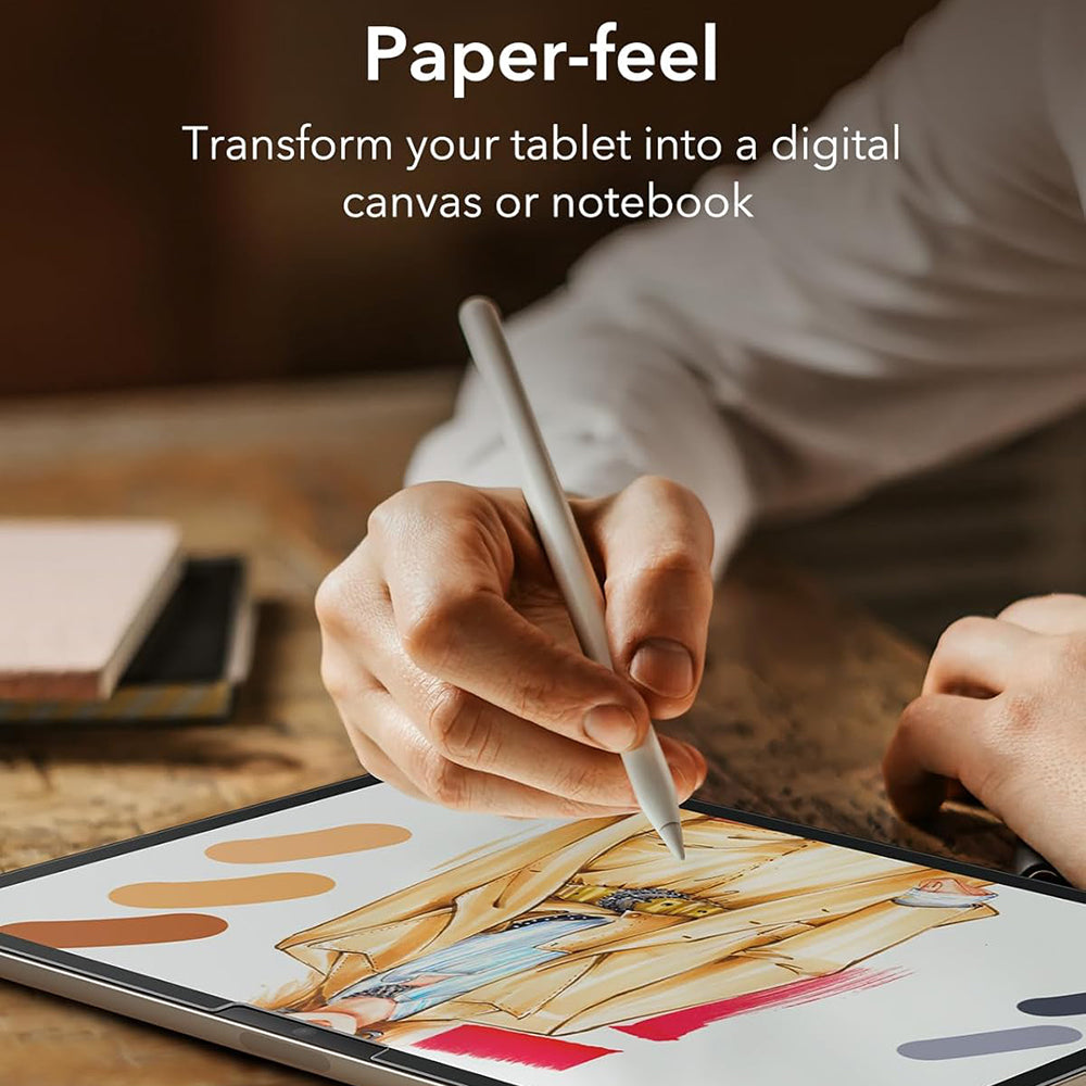 Film de protection écran mat ESR Paper Feel pour Apple iPad Air 13 (2025) / Air 13 (2024), Plastique, Full Glue, Lot de 2 pièces.