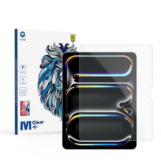 Film de protection d'écran mat Lito Classic pour Apple iPad Pro 13 (2024), Verre trempé, Collage intégral, 2.5D