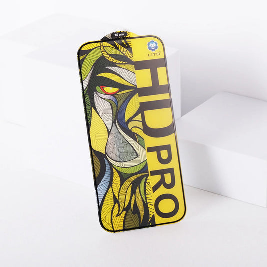 Film de protection d'écran Matte Lito HD Pro pour Apple iPhone 16 Pro Max, Verre Trempé, Collage Complet, Noir