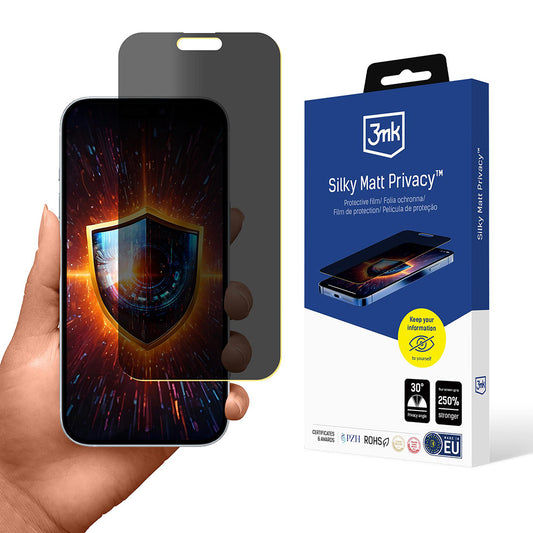 Film de protection Écran Mat Privacy 3MK Silky pour Apple iPhone 17, Plastique