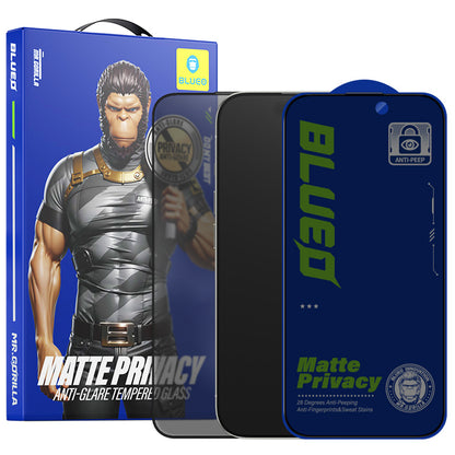 Film de protection d'écran Matte Privacy Blueo Anti-Peep pour Apple iPhone 14 Pro Max, Verre Trempé, Collage Complet