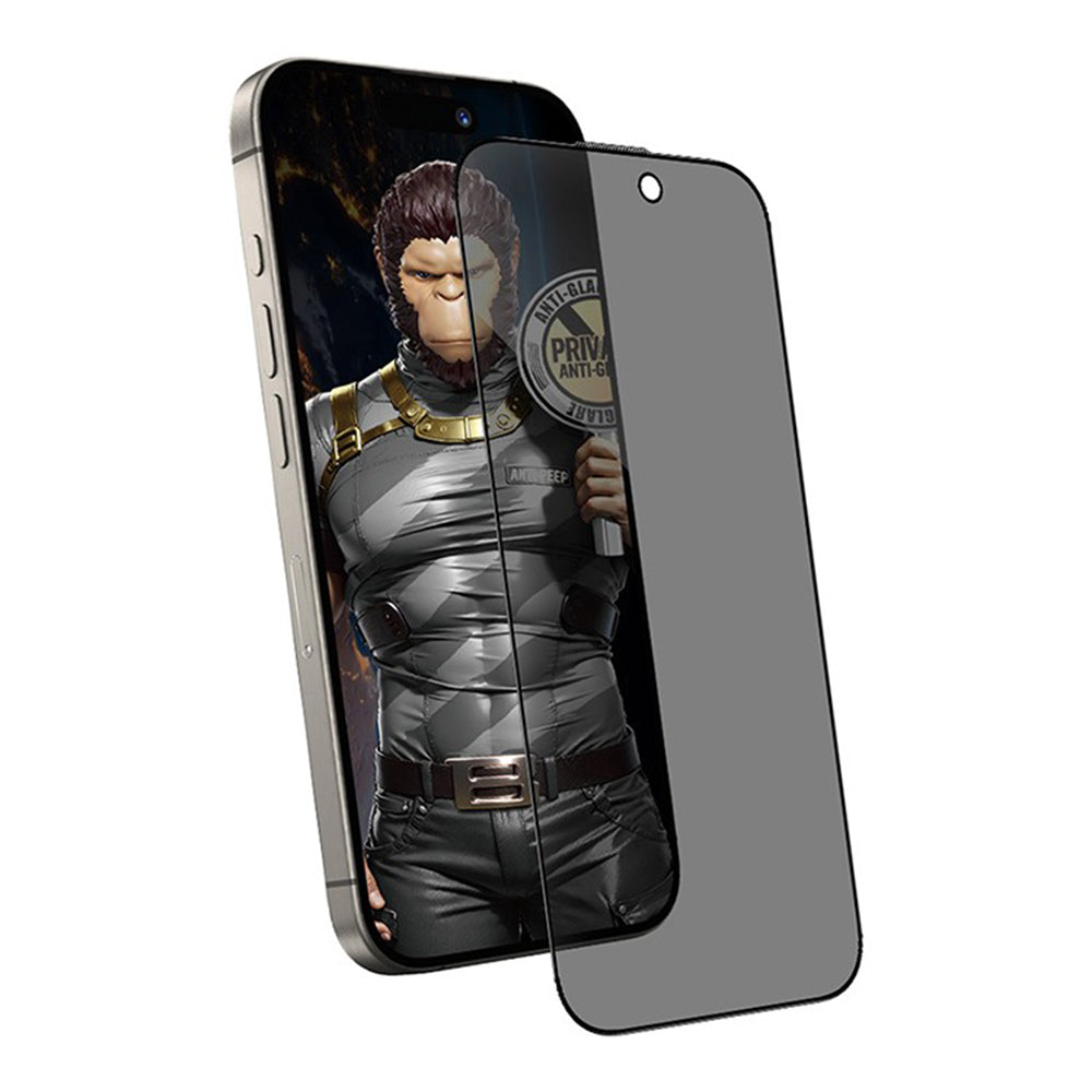 Film de protection d'écran Matte Privacy Blueo Anti-Peep pour Apple iPhone 14 Pro Max, Verre Trempé, Collage Complet