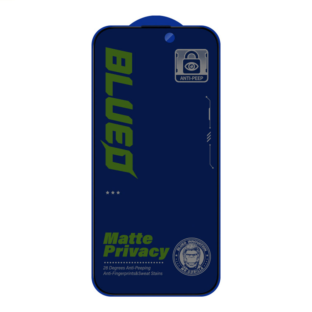 Film de protection d'écran Matte Privacy Blueo Anti-Peep pour Apple iPhone 14 Pro Max, Verre Trempé, Collage Complet