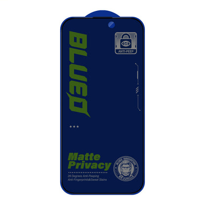 Film de protection d'écran Matte Privacy Blueo Anti-Peep pour Apple iPhone 14 Pro Max, Verre Trempé, Collage Complet