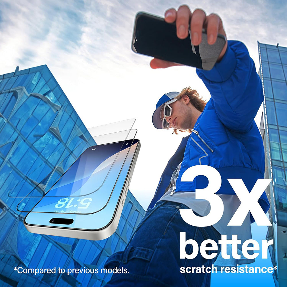Film de protection d'écran PanzerGlass Ultra-Wide Fit EasyAligner pour Apple iPhone 17 Pro, Verre Trempé, Full Glue, Noir