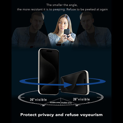 Anank 1X Reinforced 360 Privacy Screen Protector for Apple iPhone 14 Pro Max, Tempered Glass, Full Glue, 2.5D