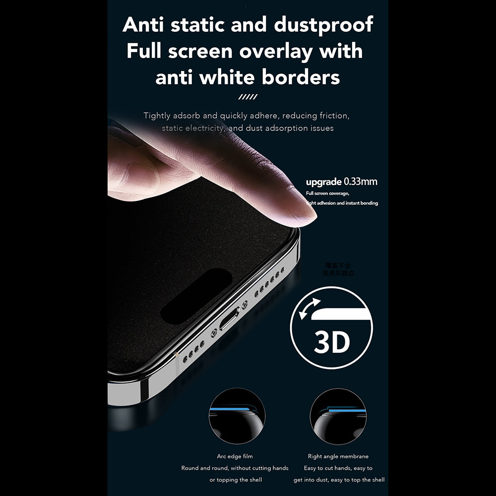 Anank 1X Reinforced 360 Privacy Screen Protector for Apple iPhone 15 Pro Max, Tempered Glass, Full Glue, 2.5D