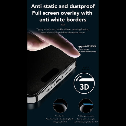 Anank 1X Reinforced 360 Privacy Screen Protector for Apple iPhone 15 Pro Max, Tempered Glass, Full Glue, 2.5D