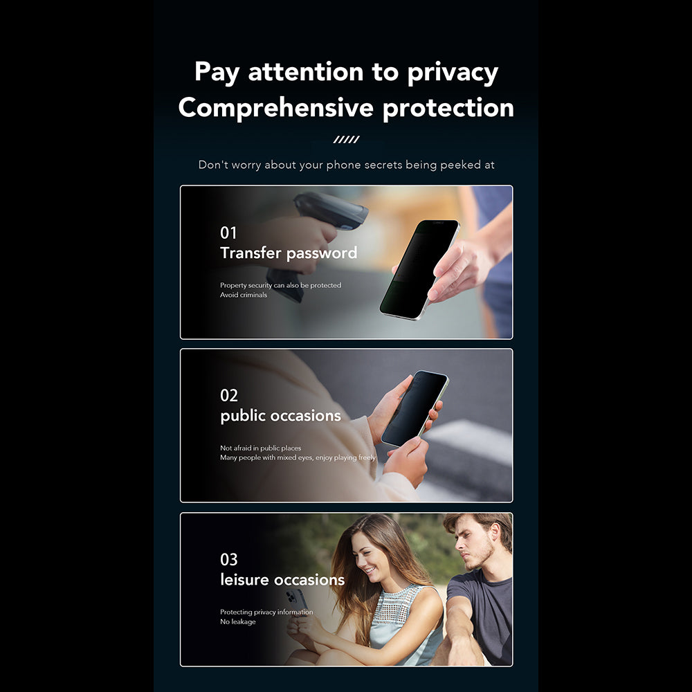 Anank 1X Reinforced 360 Privacy Screen Protector for Apple iPhone 15, Tempered Glass, Full Glue, 2.5D