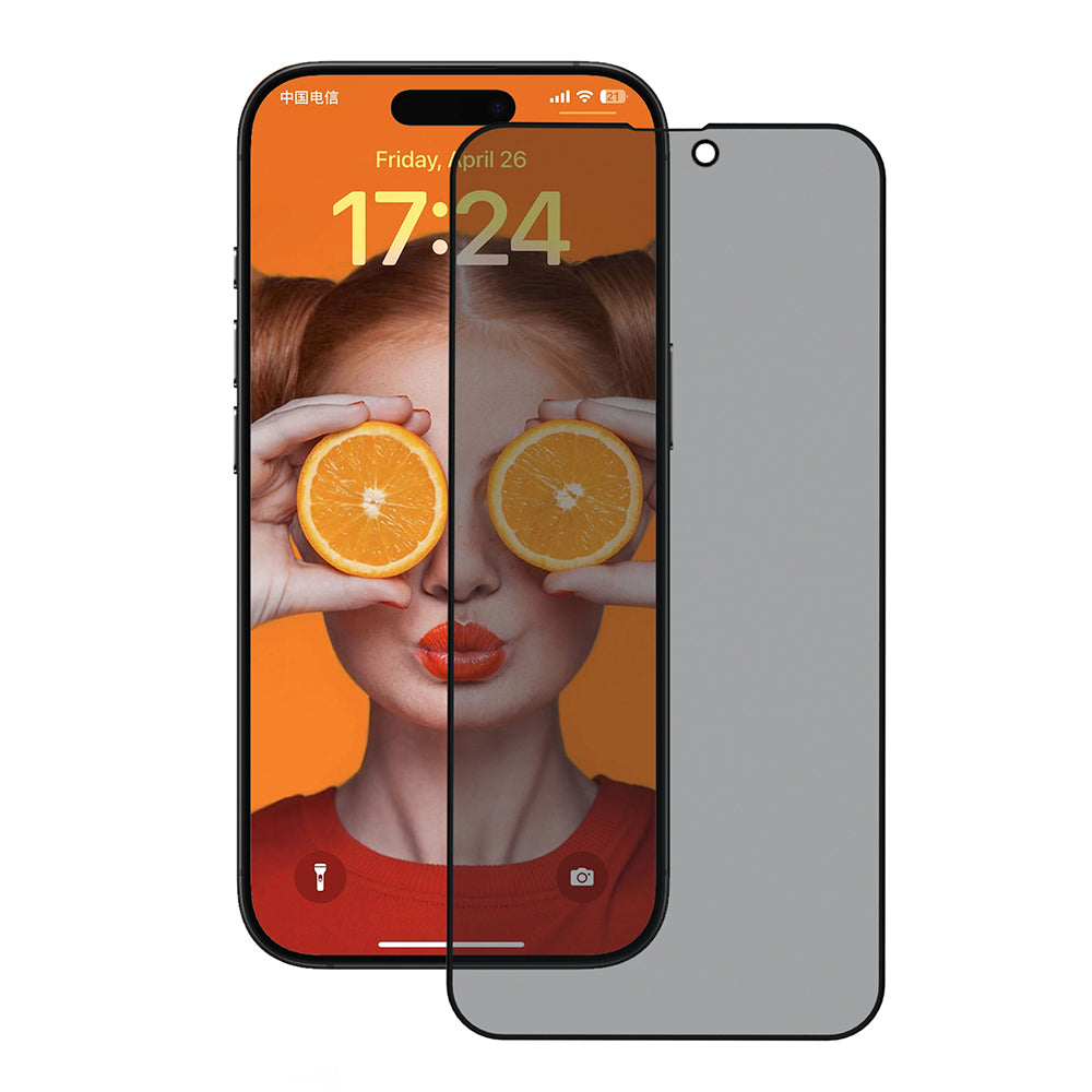 Film de protection écran Privacy Anank 3X Renforcé pour Apple iPhone 14 Pro, Verre Sécurisé, Collage Complet, 2.5D