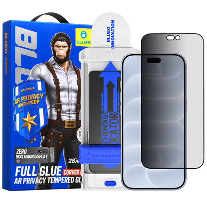 Film de protection d’écran Privacy Blueo Anti Peep AR Applicator Pro pour Apple iPhone 18 Pro, verre trempé, adhésif intégral, 3D