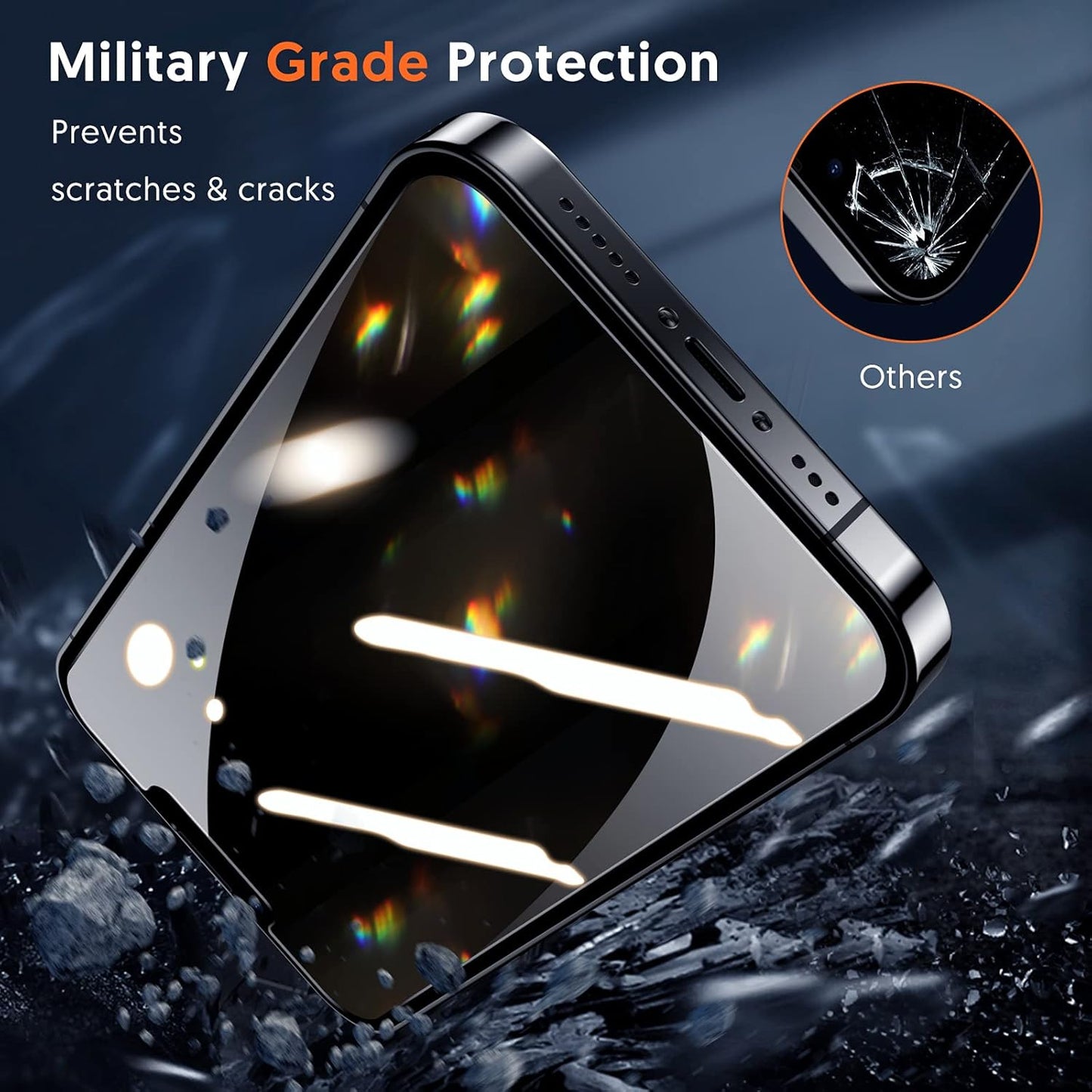 Film de protection écran Privacy Blueo Anti-Peep pour Apple iPhone 11 / XR, Verre Trempé, Full Glue