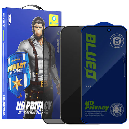 Film de protection d'écran Privacy Blueo Anti-Peep pour Apple iPhone 14 Plus / 13 Pro Max, Verre trempé, Collage complet