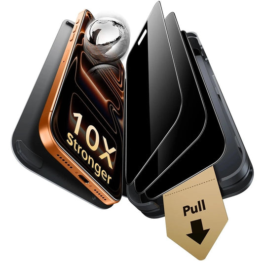 Film de protection d'écran Privacy ESR Armorite Pro UltraFit pour Apple iPhone 18 Pro Max, Verre Trempé, Collage Complet, Lot de 3 pièces