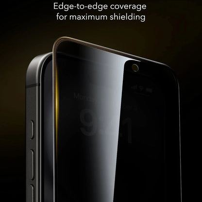 Film de protection Écran Privacy ESR UltraFit Armorite Pro pour Apple iPhone 17 / 16 Pro, Verre Trempé, Full Glue, Lot de 3 pièces