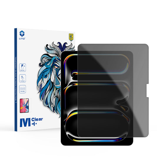Film de protection écran Privacy Lito Classic pour Apple iPad Air 13 (2026) / Pro 13 (2025), Verre trempé, Full Glue, 2.5D