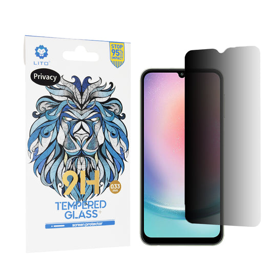 Film de protection écran Privacy Lito Classic pour Samsung Galaxy A24 4G A245, Verre trempé, Full Glue, 2.5D