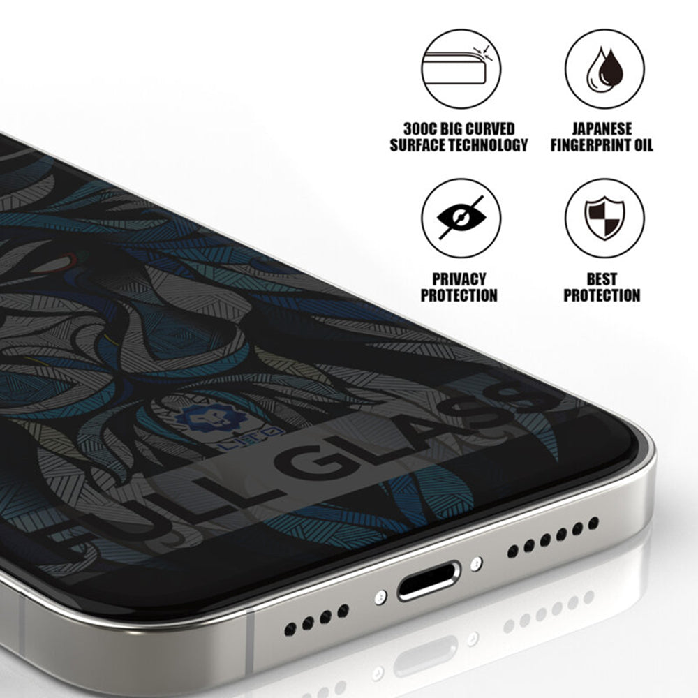 Film de protection Écran Privacy Lito D+ Max 300C pour Apple iPhone 17 Pro, Verre Trempé, Full Glue