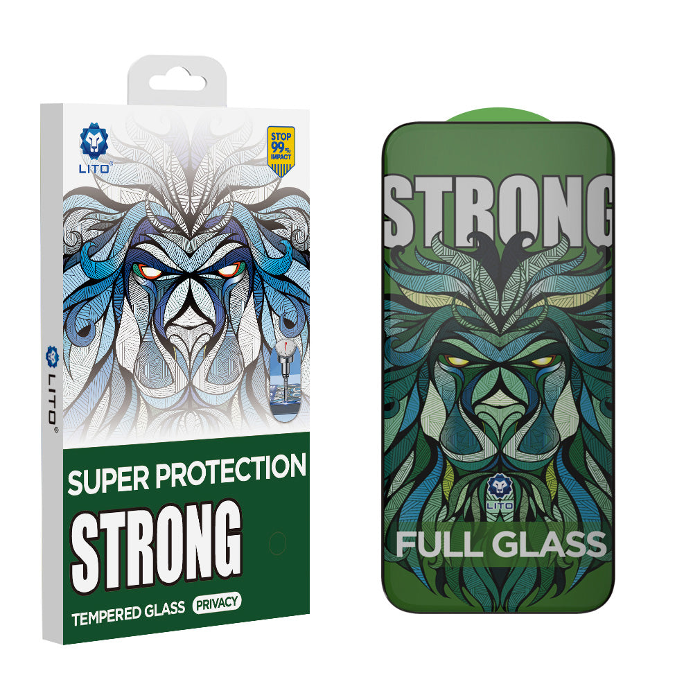 Film de protection écran Privacy Lito D+ Max Strong pour Apple iPhone 17 / 16 Pro, Verre Trempé, Full Glue