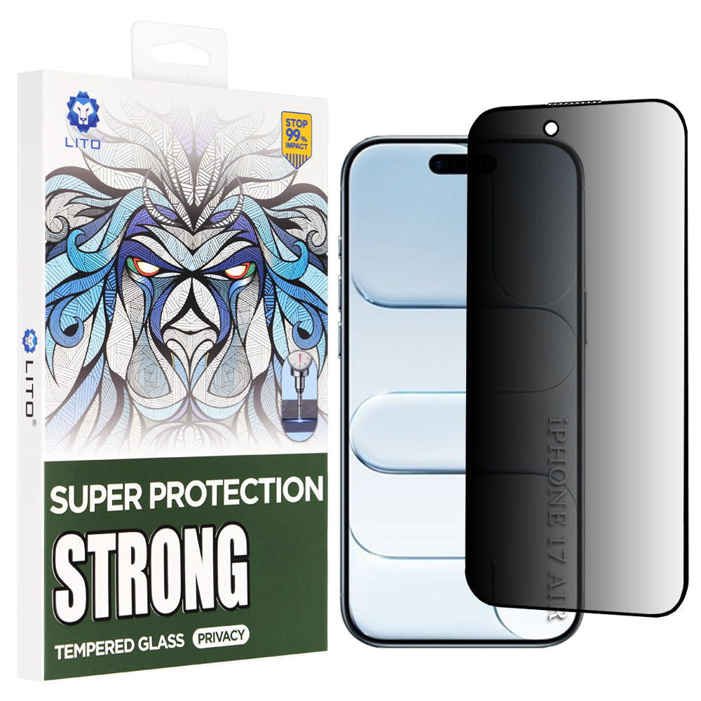 Film de protection Écran Privacy Lito D+ Max Strong pour Apple iPhone 17 Air, Verre Trempé, Full Glue