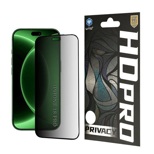 Privacy Screen Protector Lito HD Pro for Apple iPhone 18 Pro, Tempered Glass, Full Glue
