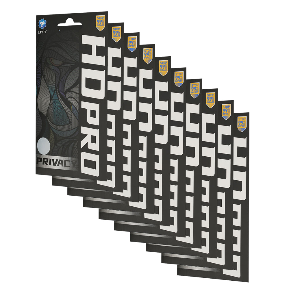 Film de protection d’écran Privacy Lito HD Pro pour Apple iPhone 18 Pro, verre trempé, adhésif intégral, lot de 10 pièces