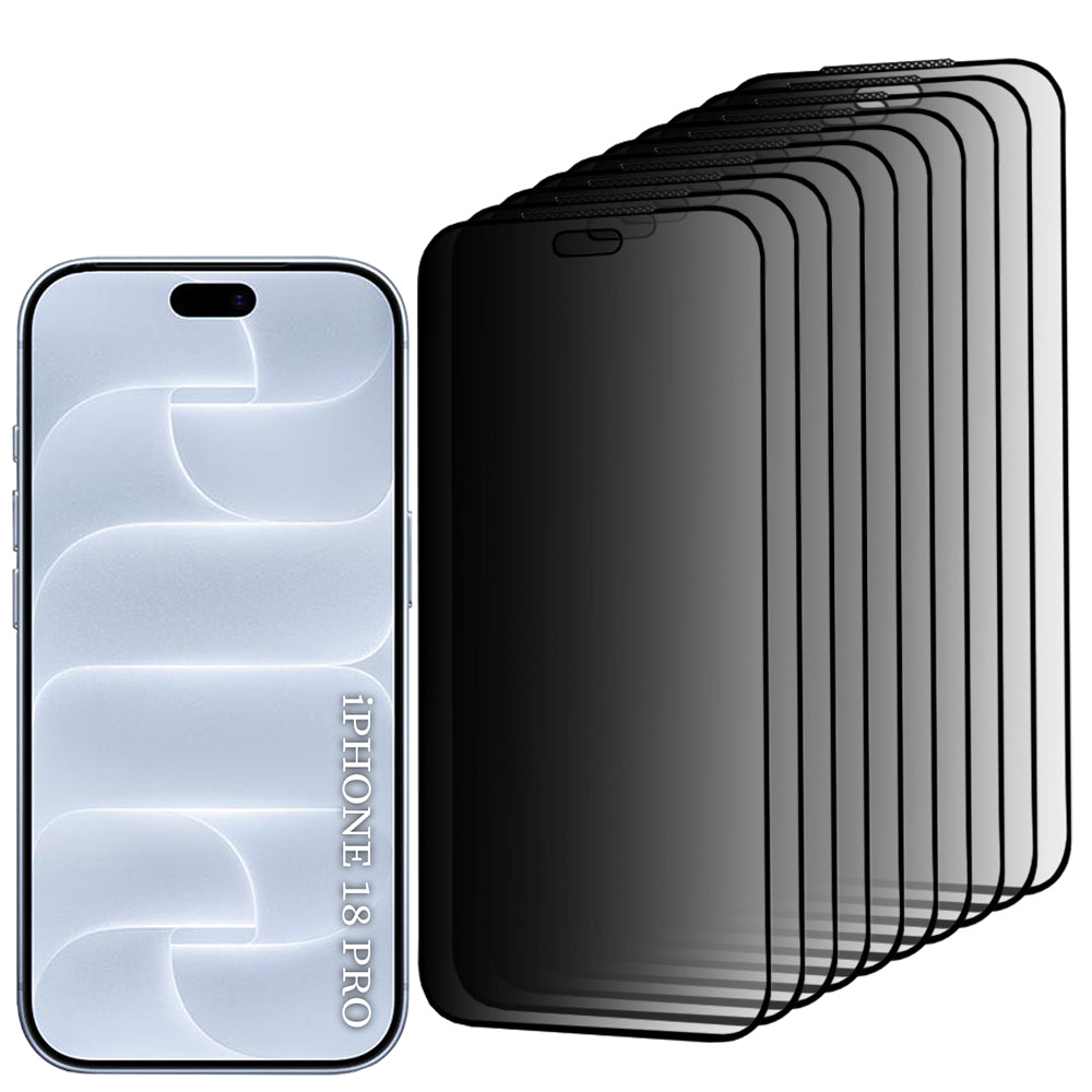 Film de protection d’écran Privacy Lito HD Pro pour Apple iPhone 18 Pro, verre trempé, adhésif intégral, lot de 10 pièces