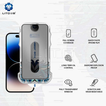 Film de protection écran Privacy Lito Magic Glass Box D+ Tools pour Apple iPhone 11 Pro, Verre Trempé, Collage Complet