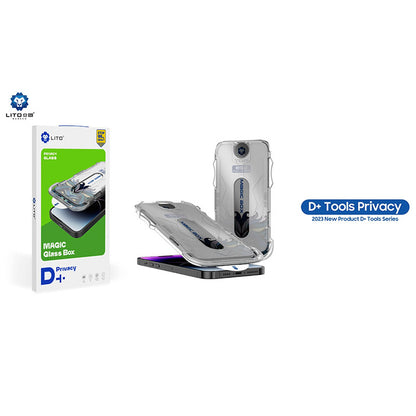 Film de protection écran Privacy Lito Magic Glass Box D+ Tools pour Apple iPhone 16 Pro, Verre trempé, Collage intégral