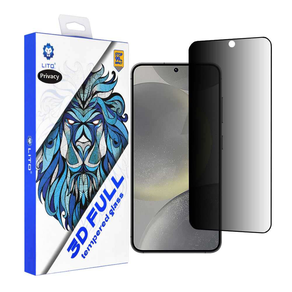 Film de protection d'écran Privacy Lito pour Samsung Galaxy S25 S931 / S24 S921, Verre trempé, Full Glue, 3D