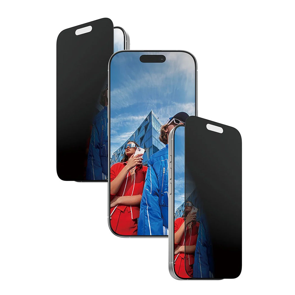 Film de protection écran Privacy PanzerGlass Ultra-Wide Fit 2-Way EasyAligner pour Apple iPhone 17 / 16 Pro, Verre Trempé, Full Glue