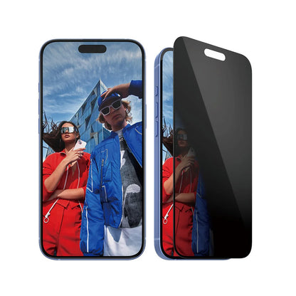 Film de protection écran Privacy PanzerGlass Ultra-Wide Fit EasyAligner pour Apple iPhone 16 Plus / 15 Plus, Verre Trempé, Full Glue