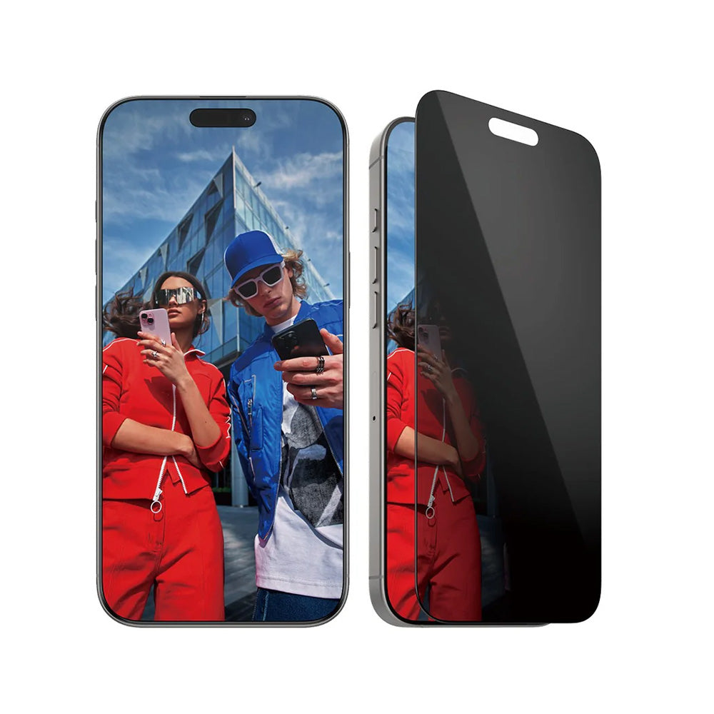 Film de protection Écran Privacy PanzerGlass Ultra-Wide Fit EasyAligner pour Apple iPhone 16 Pro Max, Verre Trempé, Full Glue