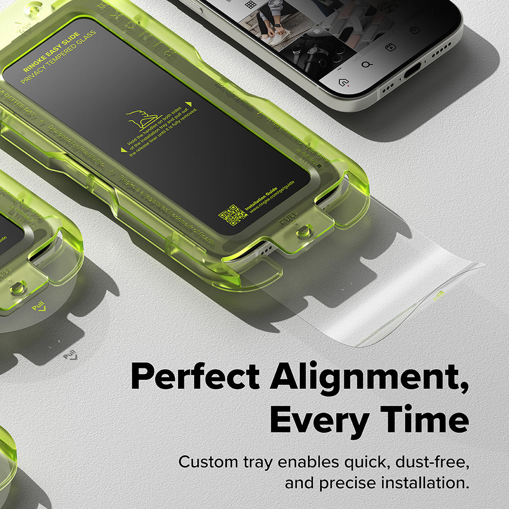 Film de protection d'écran Privacy Ringke Easy Slide pour Apple iPhone 17 Air, Verre trempé, Collage intégral, Lot de 2 pièces