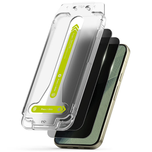 Film de protection d'écran Privacy Ringke Easy Slide pour Google Pixel 11 Pro / 10 Pro / 9 Pro, Verre trempé, Collage intégral, Lot de 2 pièces