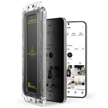 Film de protection d'écran Privacy Ringke Easy Slide pour Samsung Galaxy S25+ S936, Verre trempé, Collage complet, Lot de 2 pièces