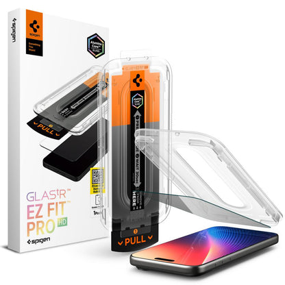 Film de protection écran Privacy Spigen GlastR EZ FIT Pro pour Apple iPhone 17 Pro / 17 / 16 Pro, Verre Trempé, Full Glue