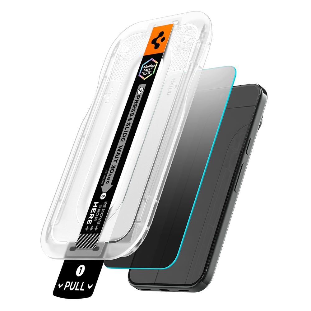 Film de protection d'écran Privacy Spigen GlastR EZ FIT Pro pour Google Pixel 11 Pro / 10 Pro, Verre Trempé, Collage Complet, Set de 2 pièces AGL11481